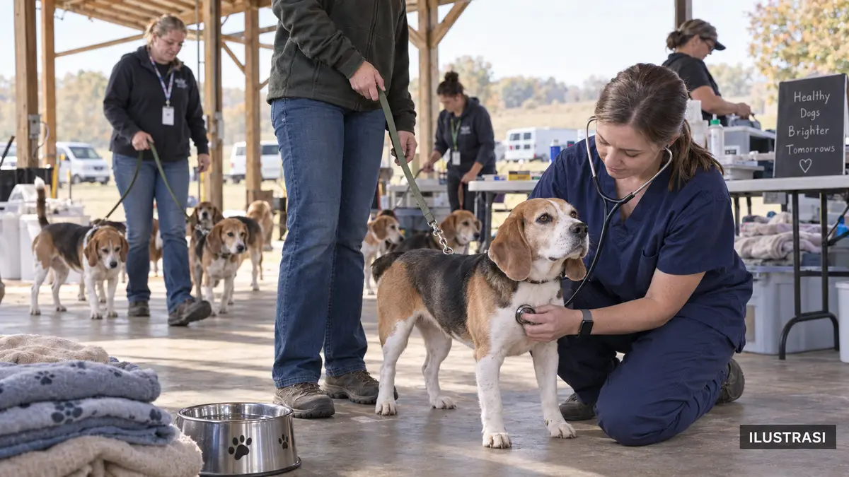 Lebih dari 2.000 Beagle Dipindahkan saat Ridglan Farms Ditutup