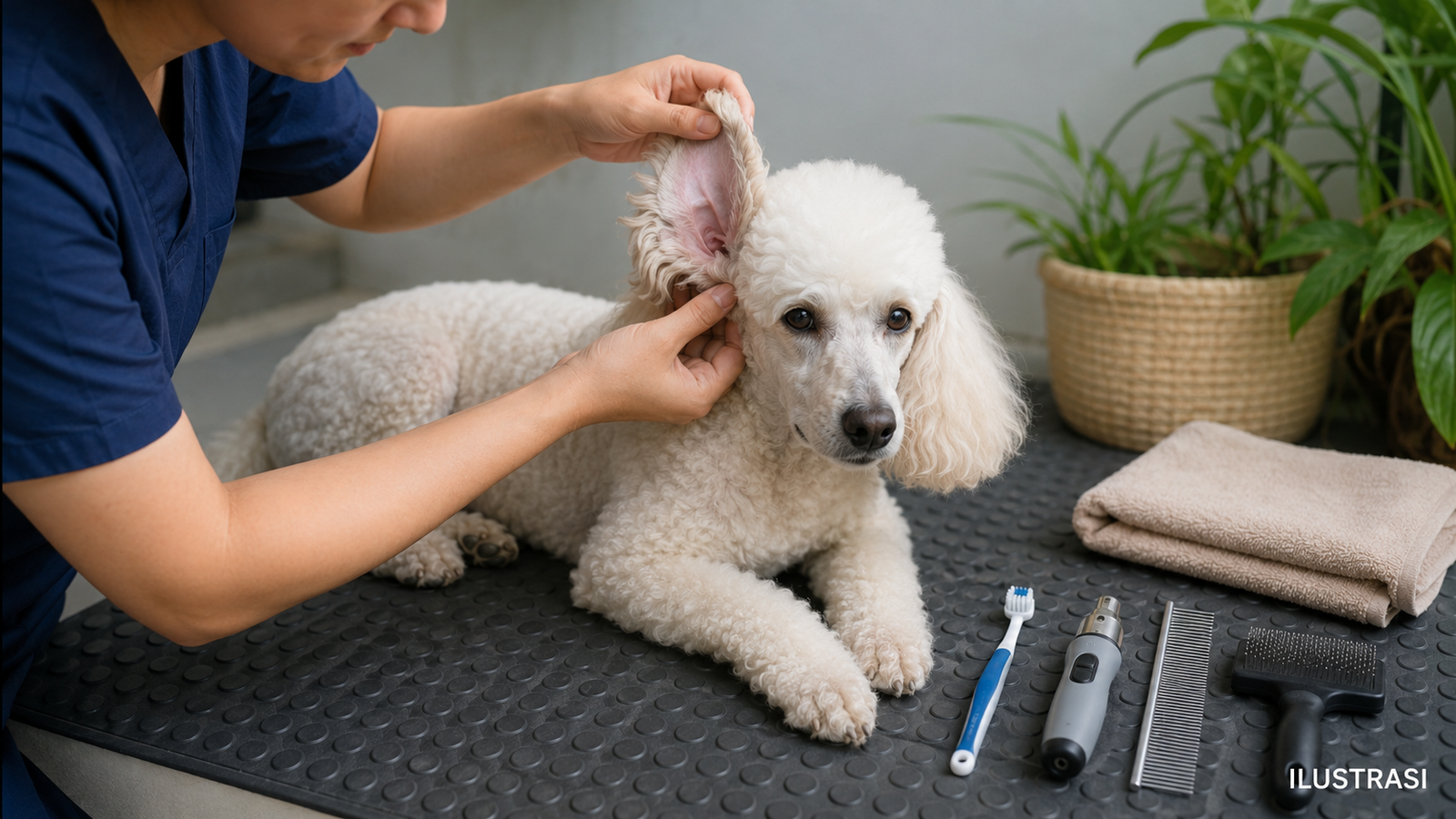 Perawatan Telinga, Gigi, Kuku, dan Mantel Medium Poodle