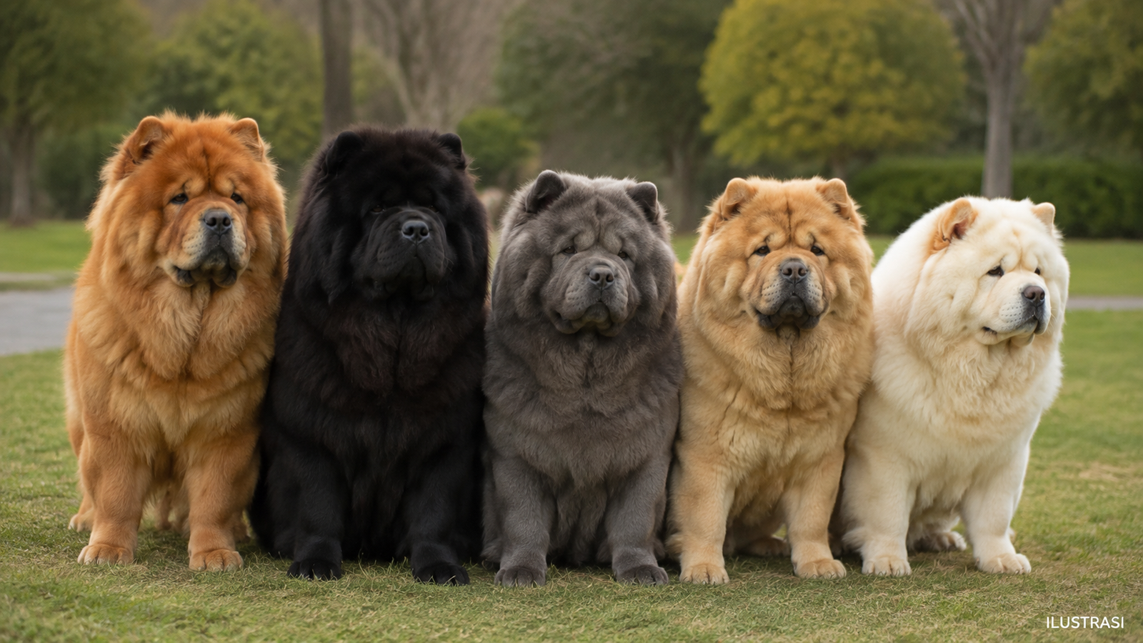 Warna Chow Chow yang Diakui: Merah, Hitam, Biru, Cinnamon, dan Cream